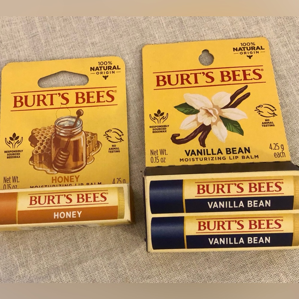 Burt’s Bees Chapstick Bundle! 💋💋 Honey & Vanilla Bean - NEW - Natural Lip Balm